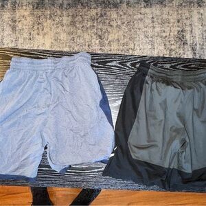 Nike Men's Blue and Black Athletic Shorts